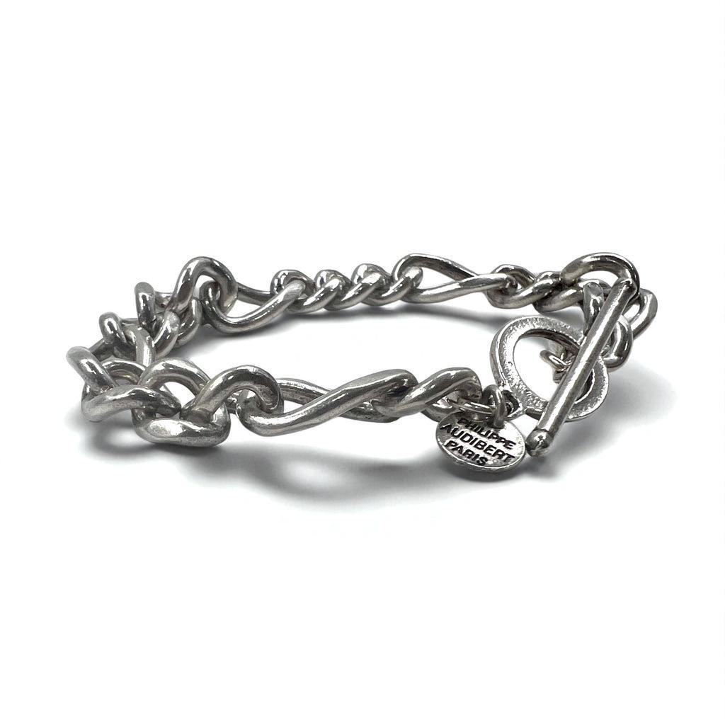 PHILIPPE AUDIBERT Figaro Chain Toggle Bracelet in Silver Metal
