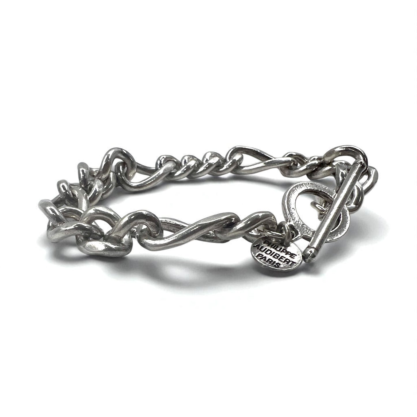 PHILIPPE AUDIBERT Figaro Chain Toggle Bracelet in Silver Metal
