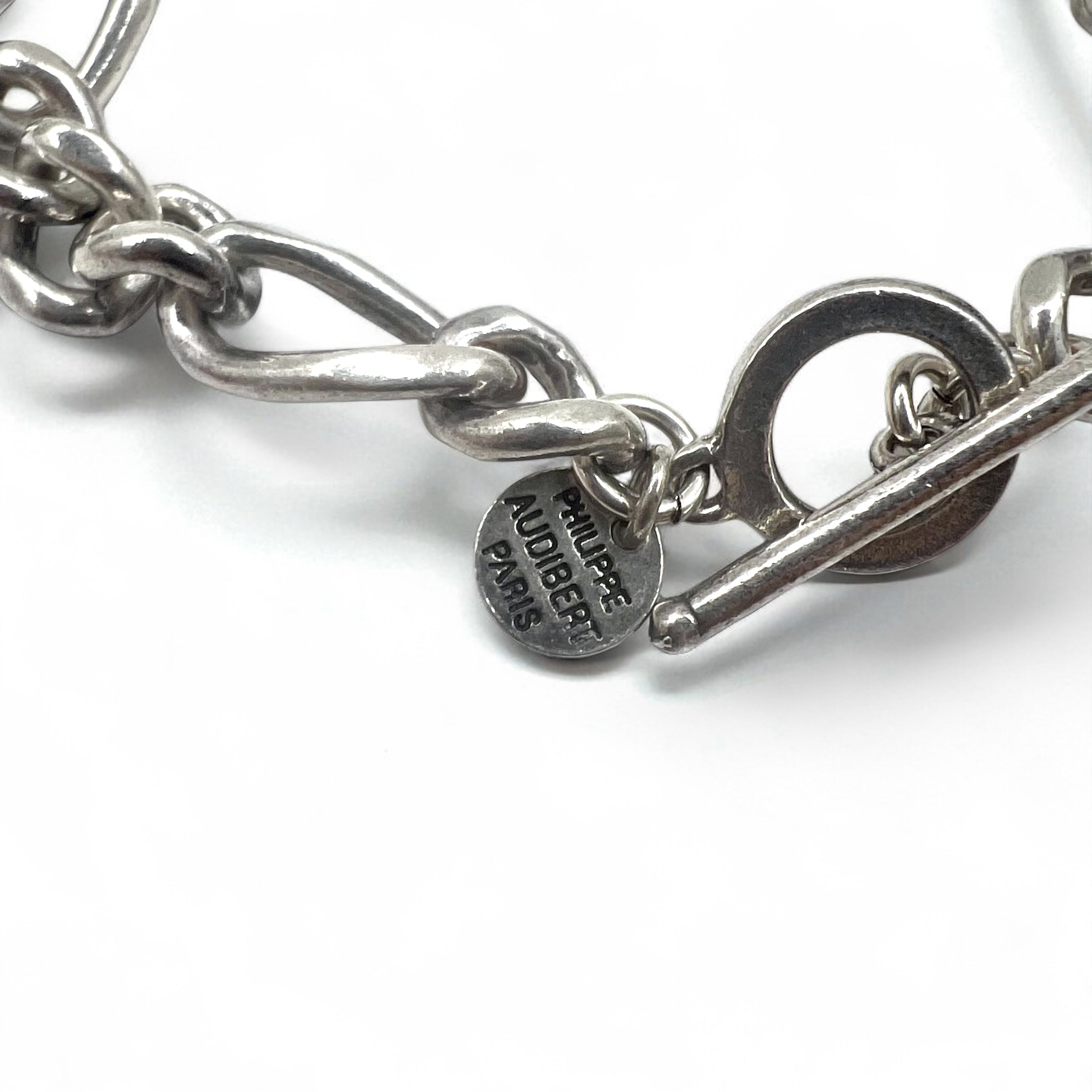 PHILIPPE AUDIBERT Figaro Chain Toggle Bracelet in Silver Metal