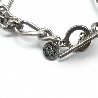 PHILIPPE AUDIBERT Figaro Chain Toggle Bracelet in Silver Metal