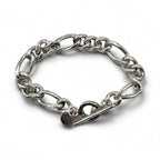 PHILIPPE AUDIBERT Figaro Chain Toggle Bracelet in Silver Metal