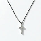 Vintage Silver Cross Necklace, Arabesque Design, Silver 925