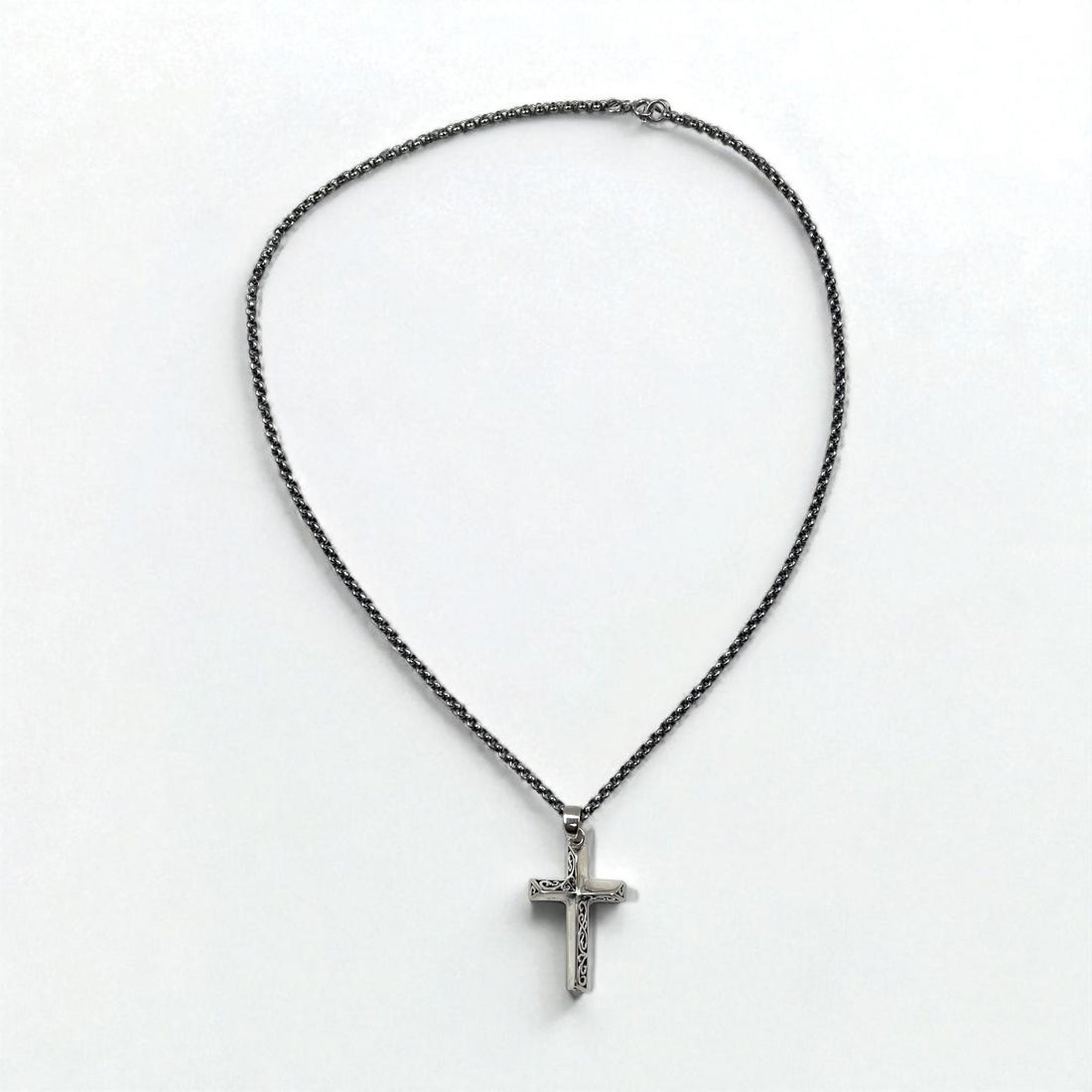 Vintage Silver Cross Necklace クロス 十字架 ネックレス 唐草 シルバー 925