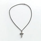 Vintage Silver Cross Necklace, Arabesque Design, Silver 925