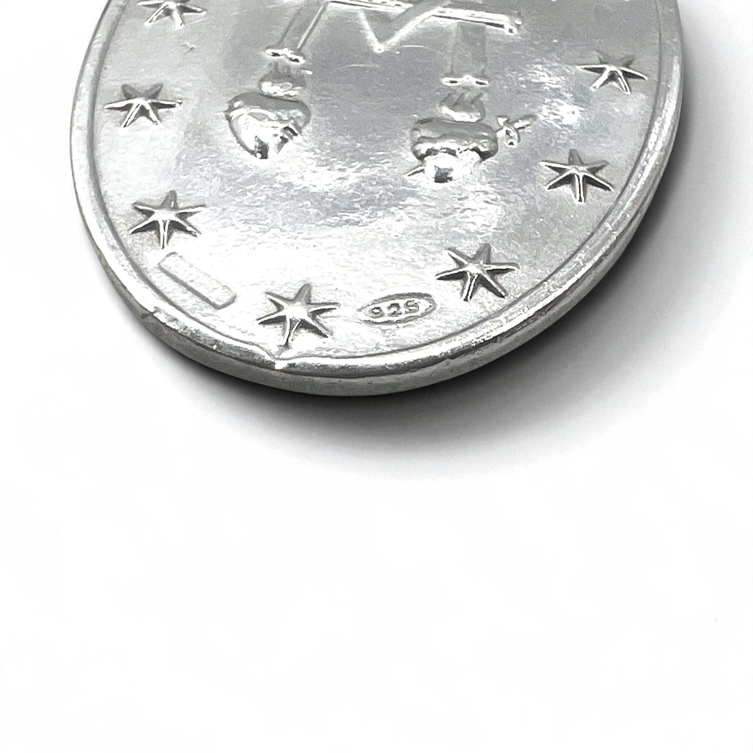 Vintage Virgin Mary Medal Silver Necklace 聖母 マリア オーバルコイン ネックレス シルバー 925 ITALY 喜平チェーン