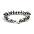 Vintage Silver Bracelet DNA Spike Chain Bracelet in 925 Sterling Silver with Hook