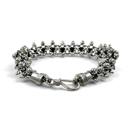 Vintage Silver Bracelet DNA スパイク チェーン ブレスレット シルバー 925 フック