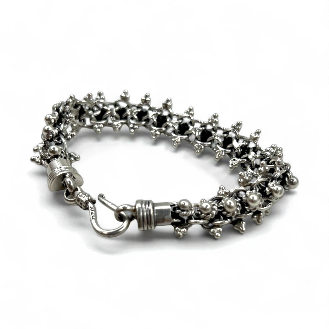 Vintage Silver Bracelet DNA スパイク チェーン ブレスレット シルバー 925 フック