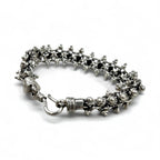 Vintage Silver Bracelet DNA Spike Chain Bracelet in 925 Sterling Silver with Hook