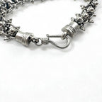 Vintage Silver Bracelet DNA Spike Chain Bracelet in 925 Sterling Silver with Hook