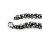 Vintage Silver Bracelet DNA Spike Chain Bracelet in 925 Sterling Silver with Hook