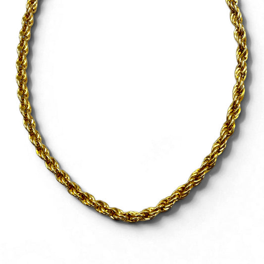 Vintage Gold Plated Necklace イタリア製 ツイストチェーン ネックレス 18KGP ゴールド