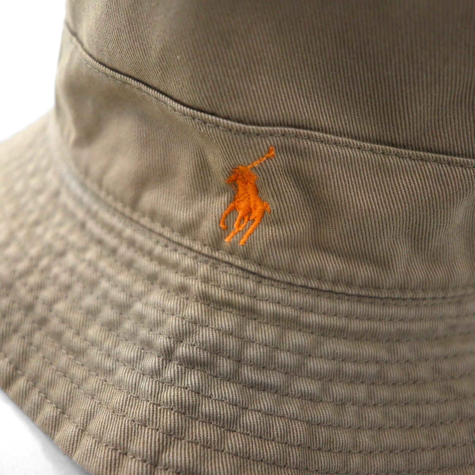 Polo by Ralph Lauren 90s Bucket Hat Size M Beige Cotton with Small