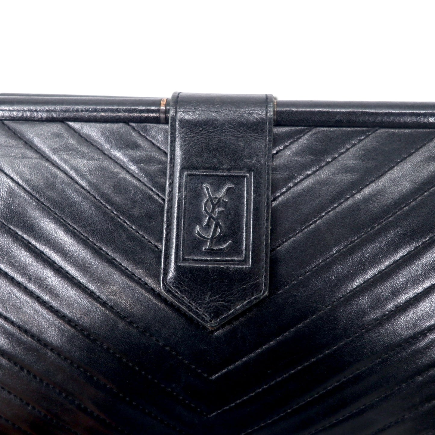 YVES SAINT LAURENT オールド マトラッセ  クラッチバッグ ブラック レザー YSL