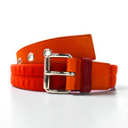 PRADA ナイロンキャンバス ベルト LOGO LOOP UTILITY BELT 38/95 オレンジ レザー切り替え 4C2855 イタリア製