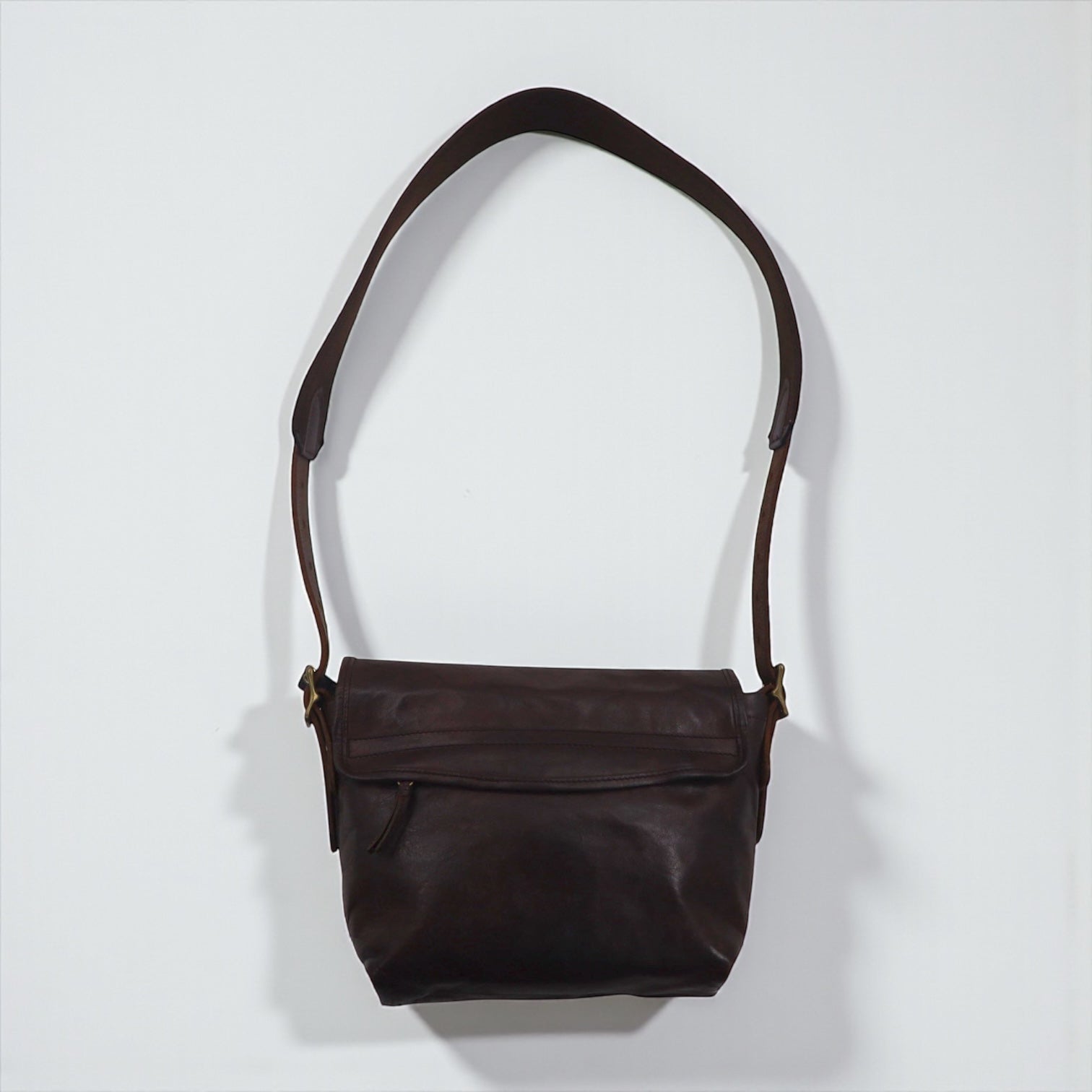 SLOW Rubono Flap Shoulder Bag, Full Vegetable-Tanned Leather, 300S15B, Made in Japan