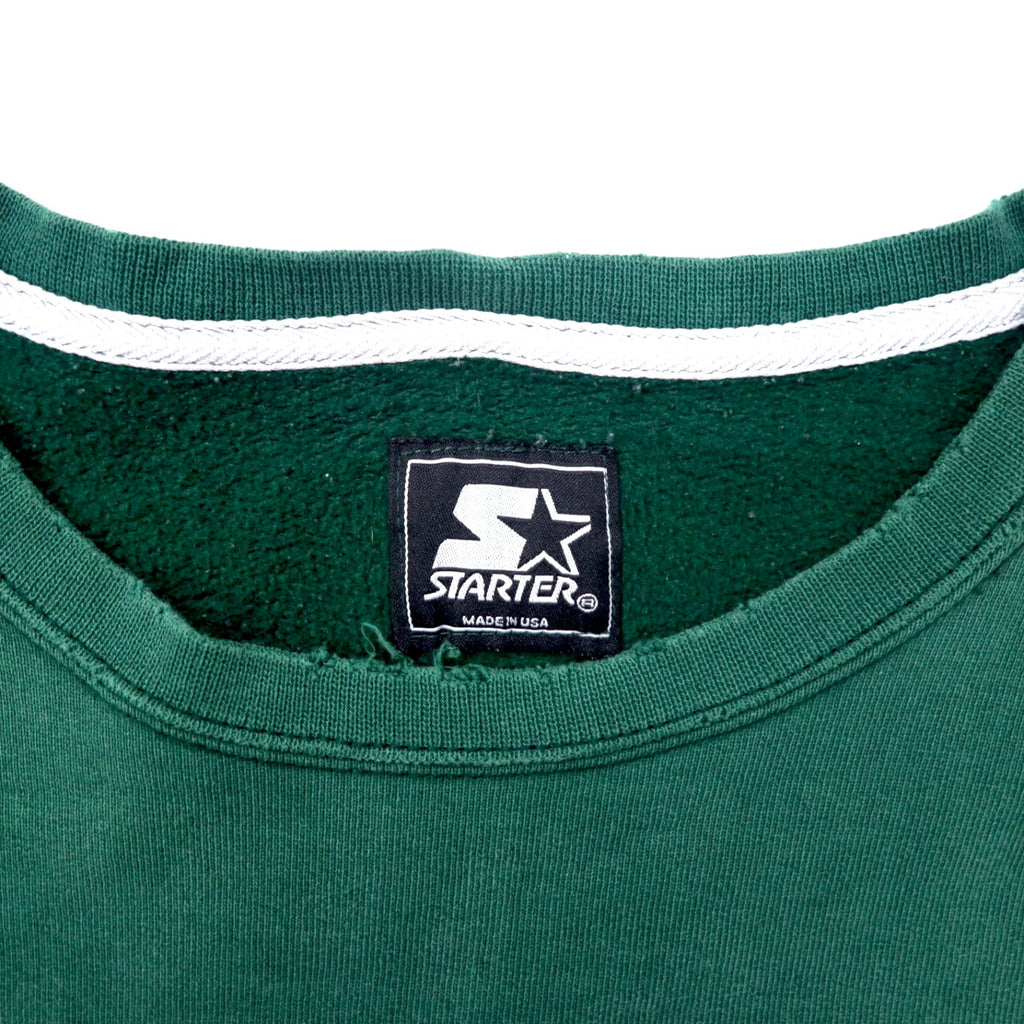 STARTER USA Made 90s Distressed Sweatshirt XL Green Cotton Big Size Logo Print