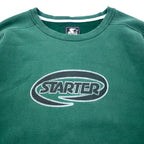 STARTER USA Made 90s Distressed Sweatshirt XL Green Cotton Big Size Logo Print