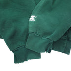 STARTER USA Made 90s Distressed Sweatshirt XL Green Cotton Big Size Logo Print