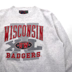 GS SPORT 90s USA Vintage Sweatshirt, Size L, Gray, Made in the 90s, Wisconsin Badgers
