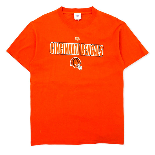 日本然リトテ-古着オンライン-USA製 90年代 NFL プリント Tシャツ L オレンジ コットン CINCINNATI BENGALS-USA Made 90's NFL Print T-Shirt L Orange Cotton CINCINNATI BENGALS