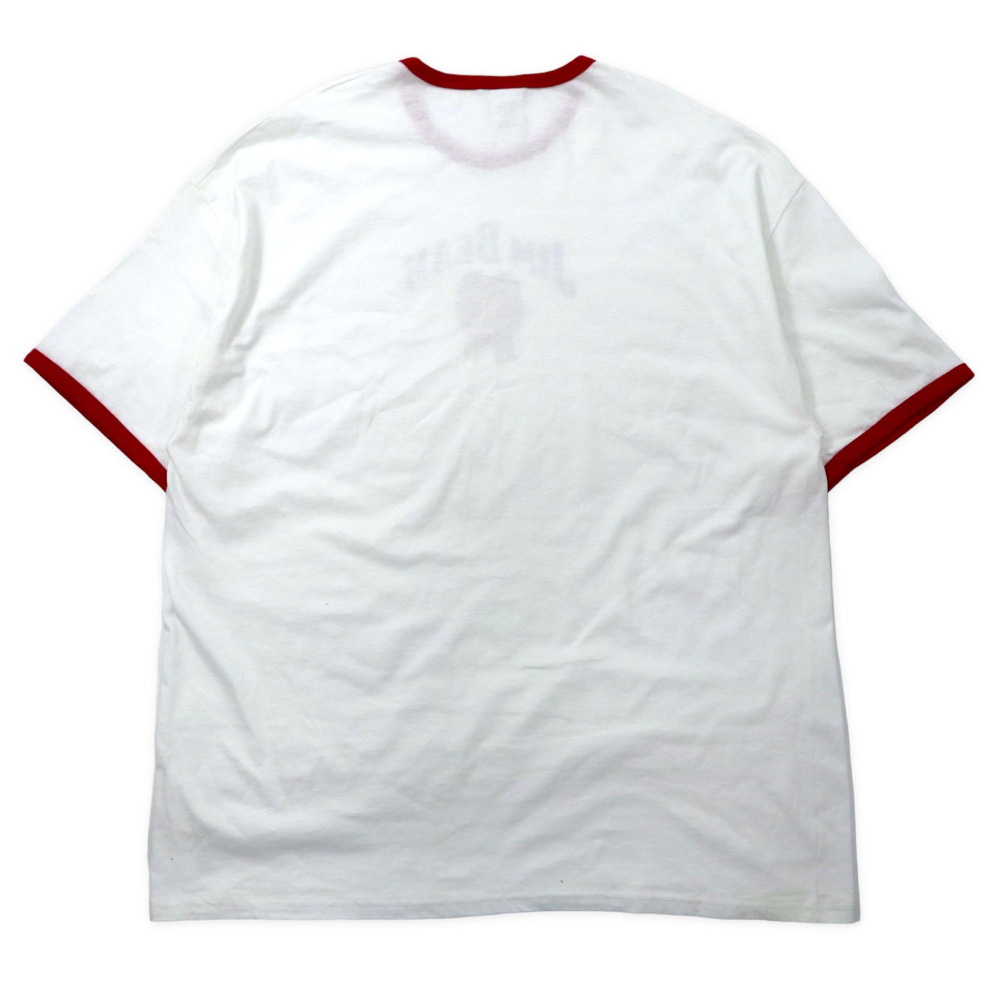 Hanes BEEFY-T リンガーTシャツ 2XL ホワイト レッド コットン JIM BEAM ビッグサイズ