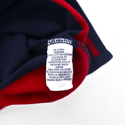POLO RALPH LAUREN ボーダー ポロシャツ L ネイビー レッド コットン 鹿の子 スモールポニー刺繍
