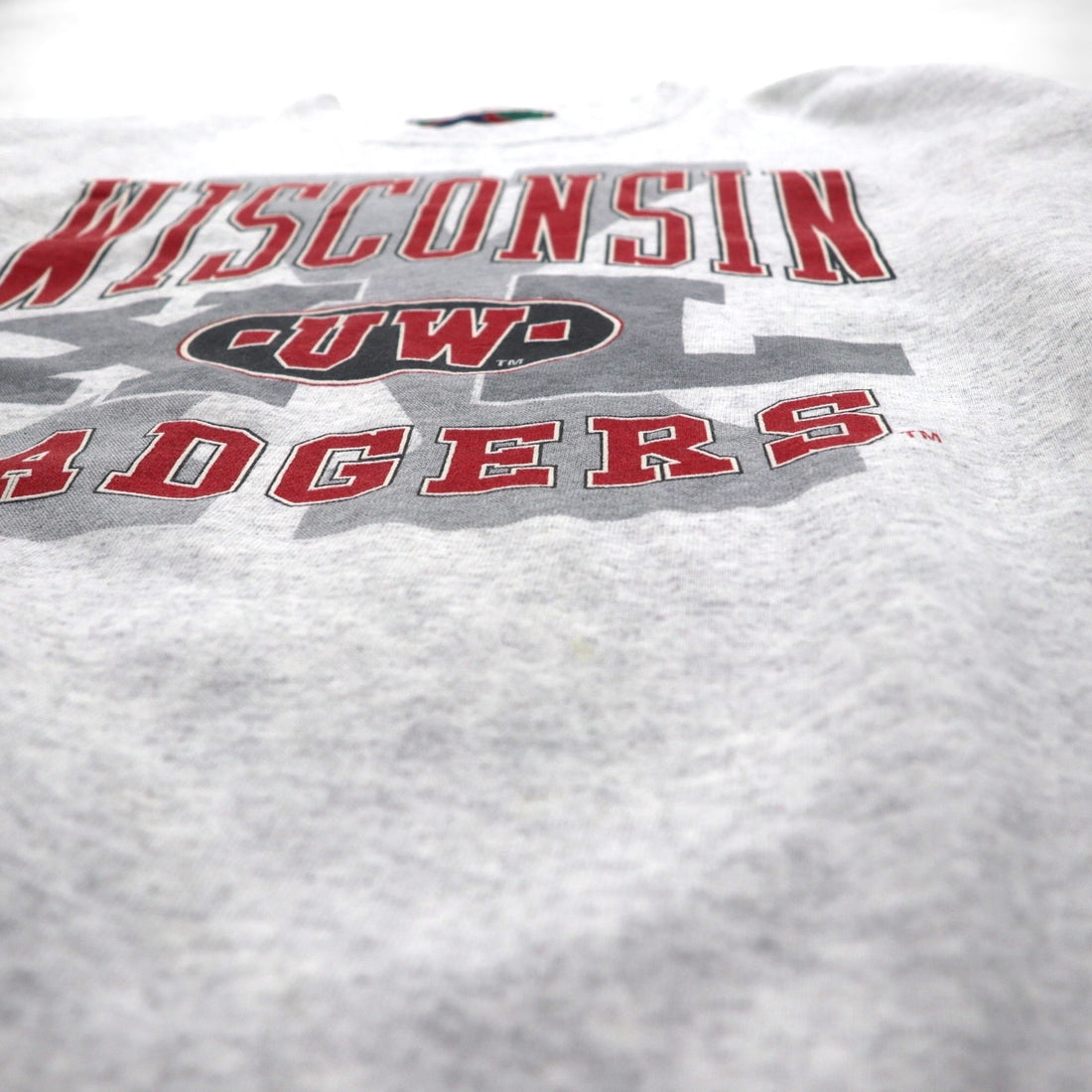 GS SPORT 90s USA Vintage Sweatshirt, Size L, Gray, Made in the 90s, Wisconsin Badgers