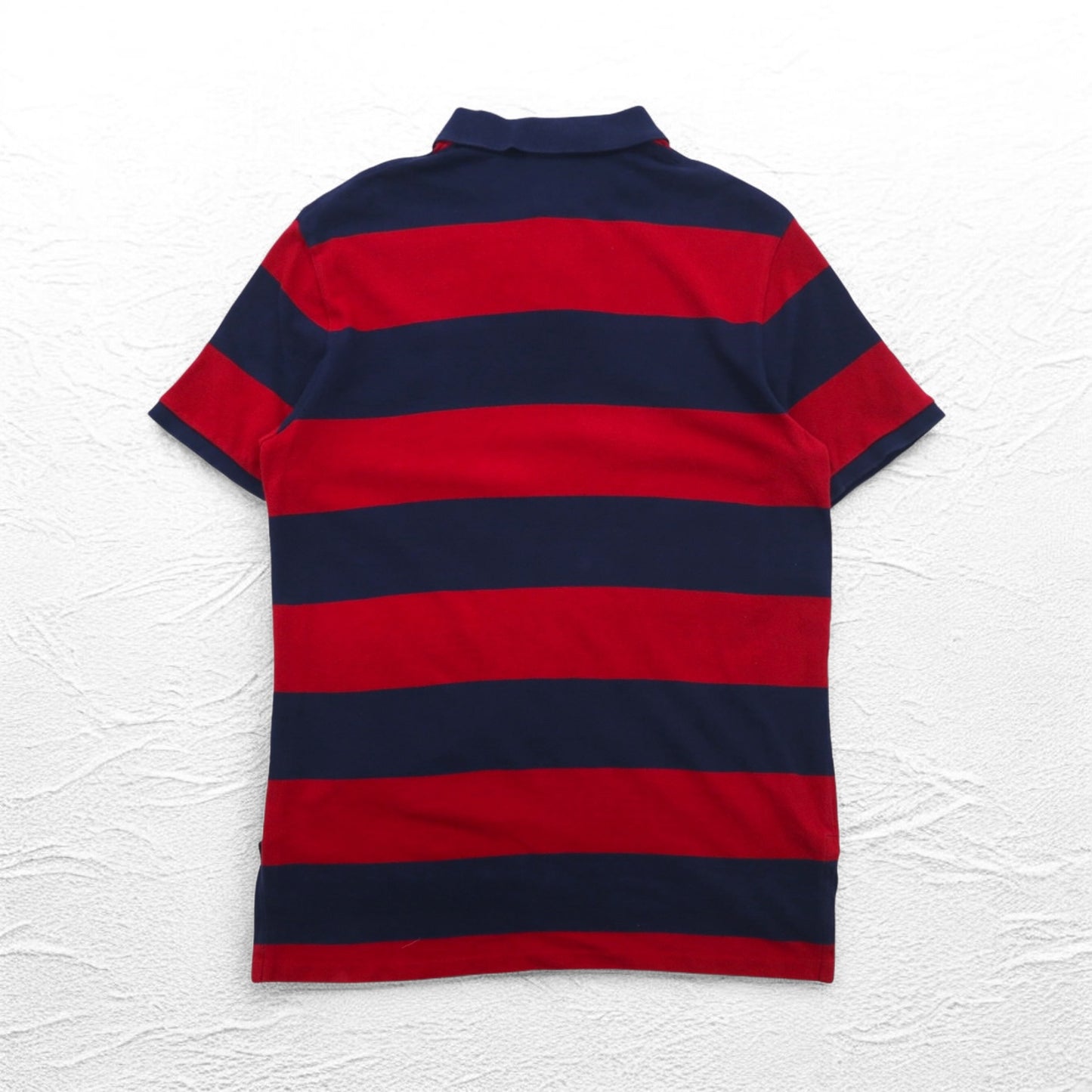 POLO RALPH LAUREN ボーダー ポロシャツ L ネイビー レッド コットン 鹿の子 スモールポニー刺繍