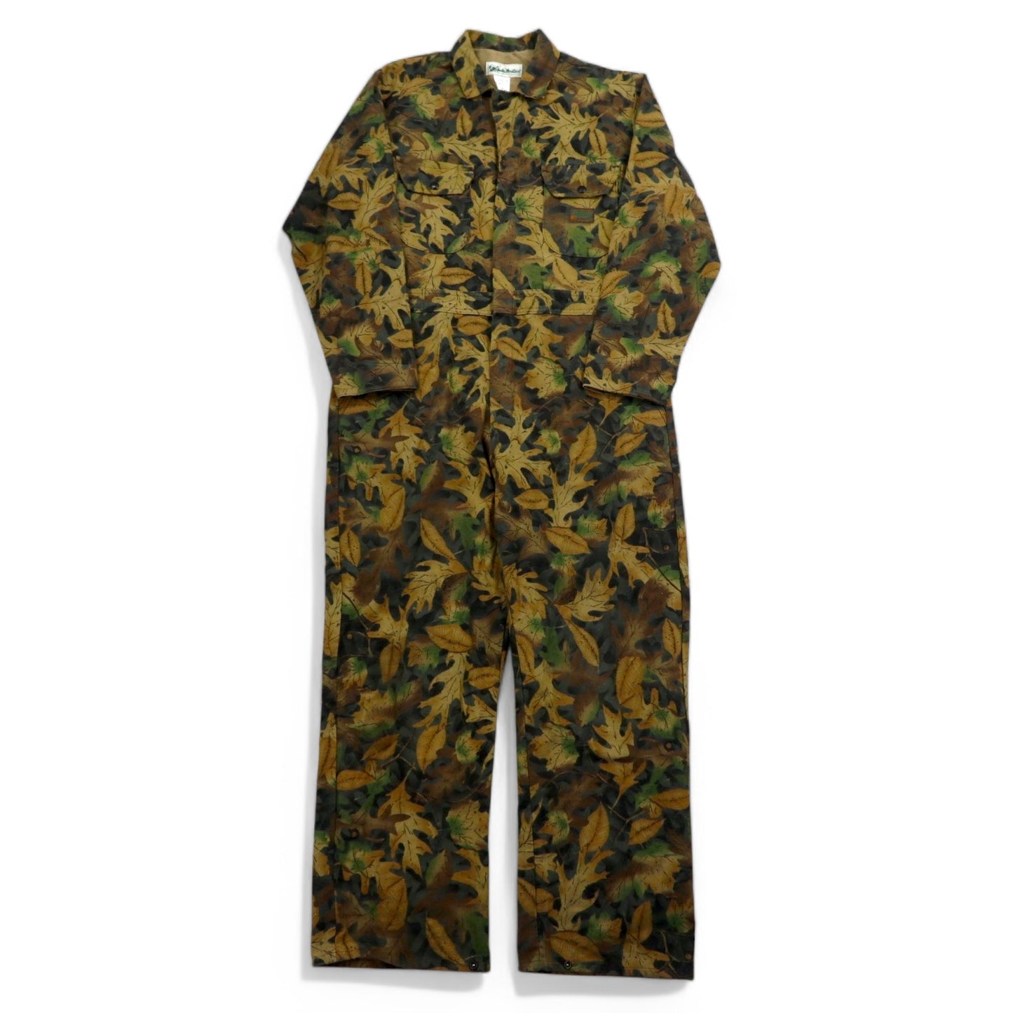 Vintage 90s Utility Jumpsuit USA Made Gender Mountain All-in-one Jumpsuit Overalls L Khaki KELLY COOPER TRU-LEAF Camouflage