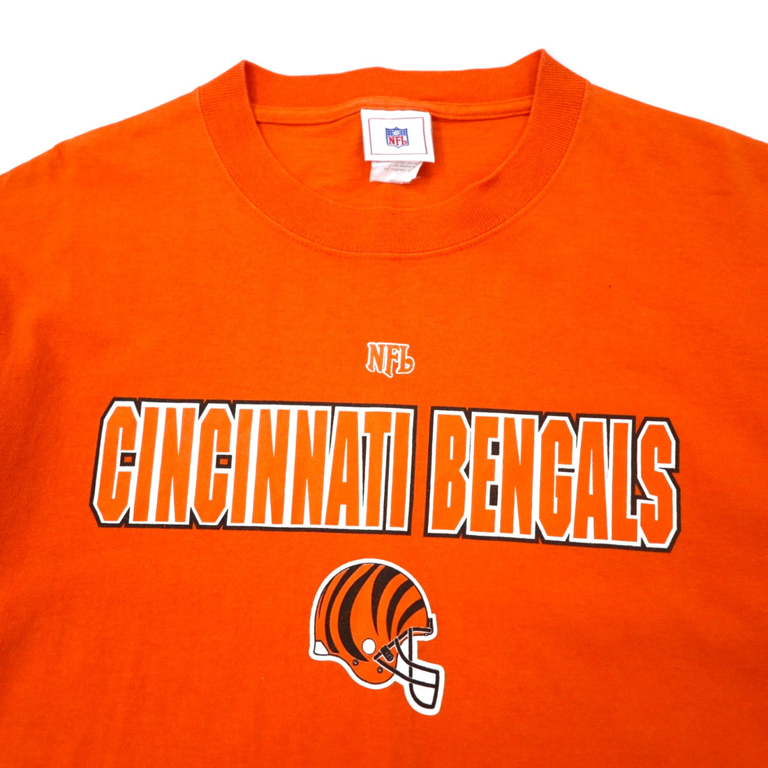 USA製 90年代 NFL プリント Tシャツ L オレンジ コットン CINCINNATI BENGALS