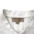 BURBERRY 現行タグ ポロシャツ L ホワイト コットン 鹿の子 ワンポイントロゴ刺繍