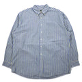 J.CREW 90s Button Down Shirt XL Blue Striped Cotton Giant Tag Big Size
