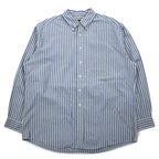 J.CREW 90s Button Down Shirt XL Blue Striped Cotton Giant Tag Big Size