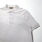 BURBERRY 現行タグ ポロシャツ L ホワイト コットン 鹿の子 ワンポイントロゴ刺繍