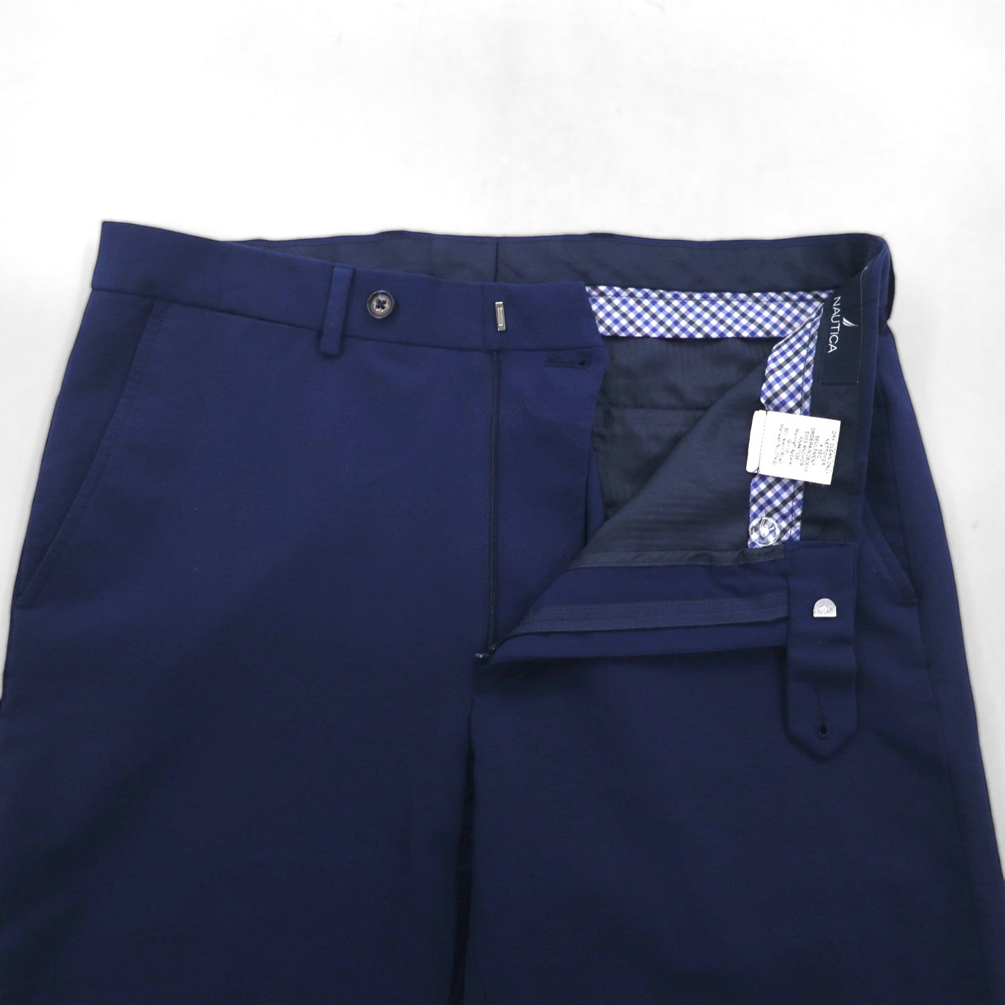 NAUTICA スラックス パンツ L ネイビー ポリエステル テーパード