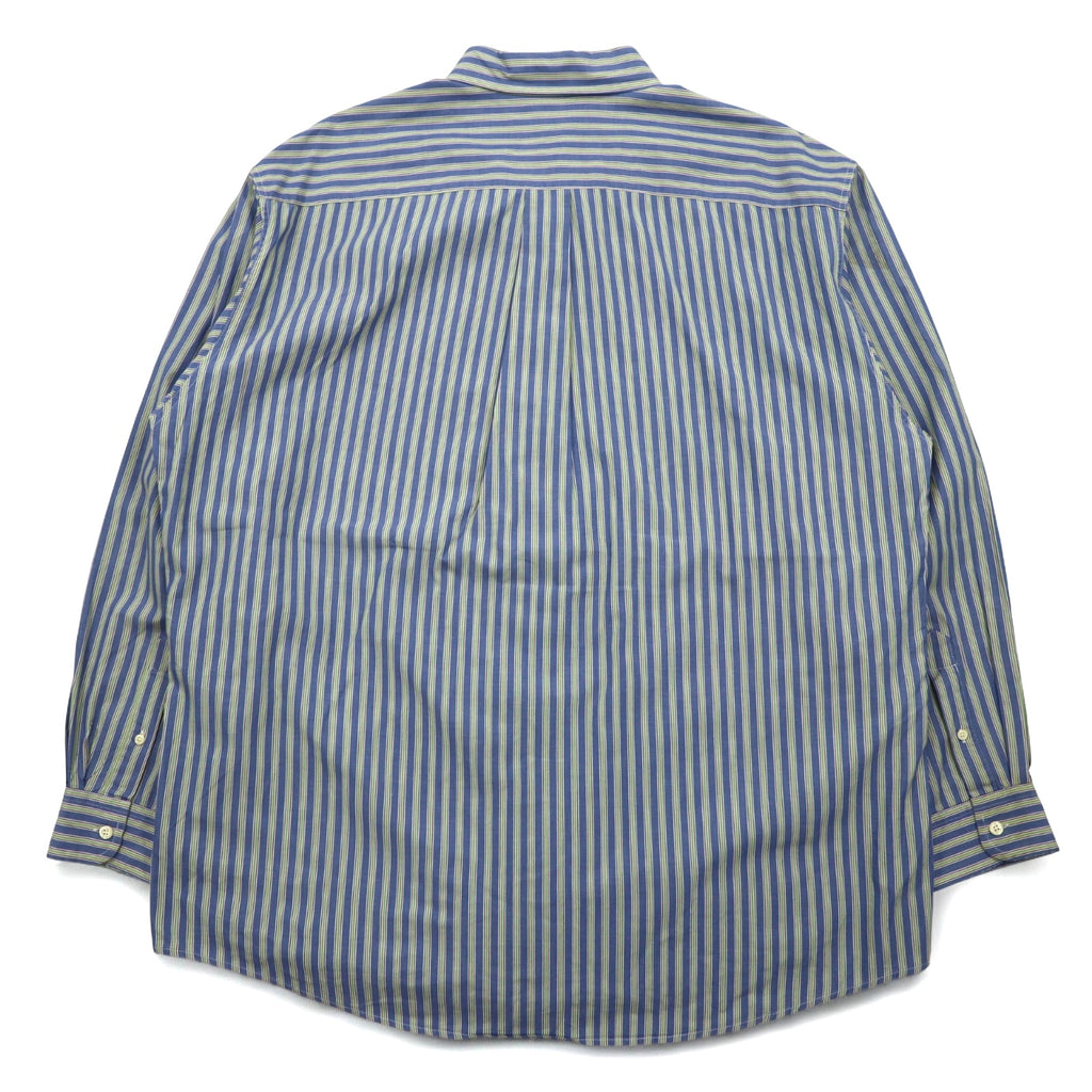 J.CREW 90s Button Down Shirt XL Blue Striped Cotton Giant Tag Big Size