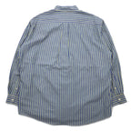 J.CREW 90s Button Down Shirt XL Blue Striped Cotton Giant Tag Big Size