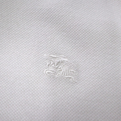 BURBERRY 現行タグ ポロシャツ L ホワイト コットン 鹿の子 ワンポイントロゴ刺繍