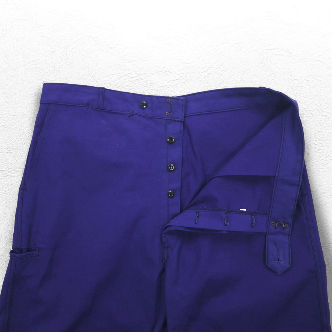 60年代 フランス製 Adolphe Lafont デッドストック モールスキン フレンチワークパンツ XL ブルー 未使用品