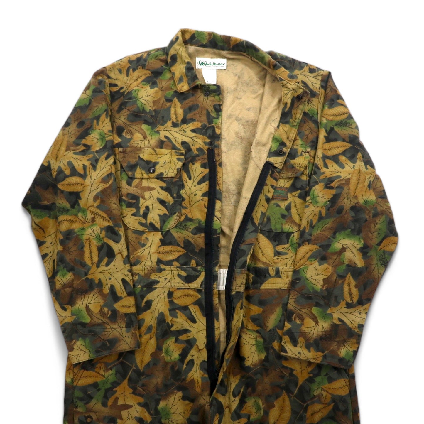 Vintage 90s Utility Jumpsuit USA Made Gender Mountain All-in-one Jumpsuit Overalls L Khaki KELLY COOPER TRU-LEAF Camouflage