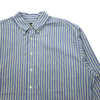 J.CREW 90s Button Down Shirt XL Blue Striped Cotton Giant Tag Big Size