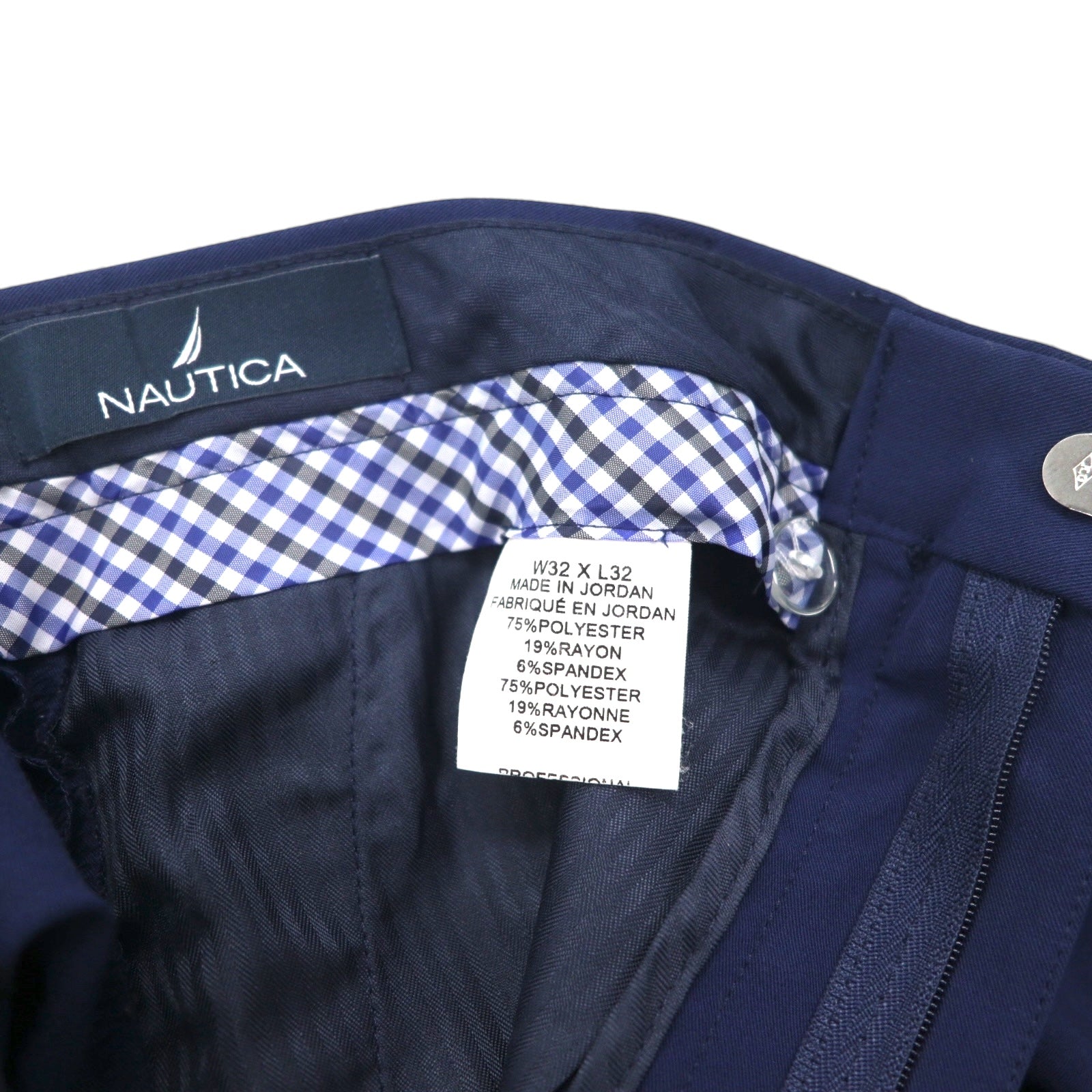 NAUTICA Slacks, Pants, Size L, Navy, Polyester, Tapered