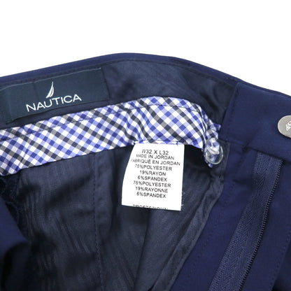 NAUTICA スラックス パンツ L ネイビー ポリエステル テーパード
