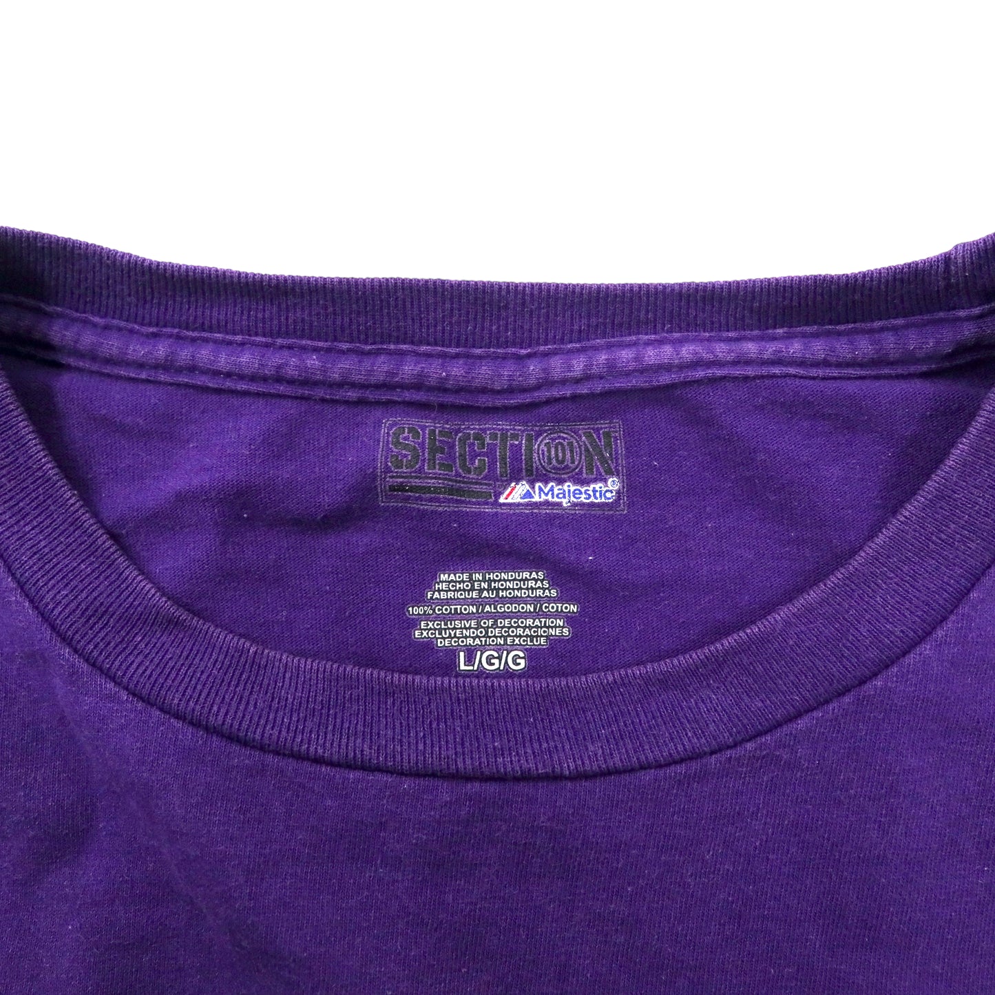 Majestic カレッジプリントTシャツ L パープル コットン LSU タイガー