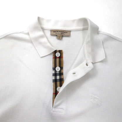 BURBERRY 現行タグ ポロシャツ L ホワイト コットン 鹿の子 ワンポイントロゴ刺繍