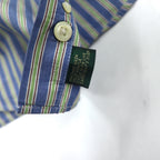 J.CREW 90s Button Down Shirt XL Blue Striped Cotton Giant Tag Big Size