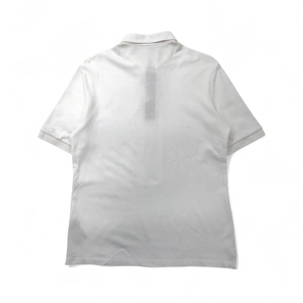 BURBERRY 現行タグ ポロシャツ L ホワイト コットン 鹿の子 ワンポイントロゴ刺繍