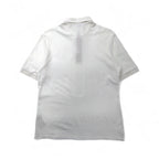 BURBERRY 現行タグ ポロシャツ L ホワイト コットン 鹿の子 ワンポイントロゴ刺繍