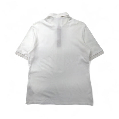 BURBERRY 現行タグ ポロシャツ L ホワイト コットン 鹿の子 ワンポイントロゴ刺繍
